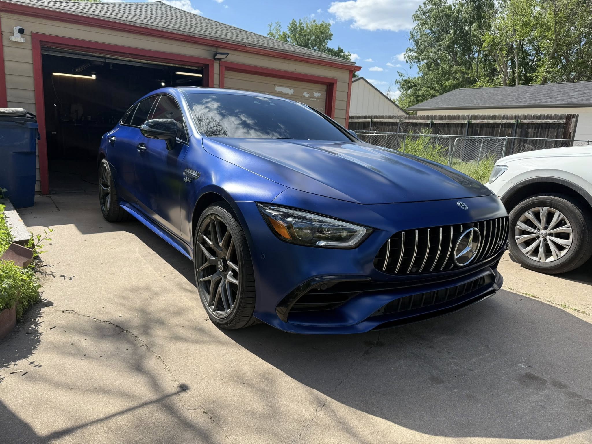Blue Mercedes AMG after detailing