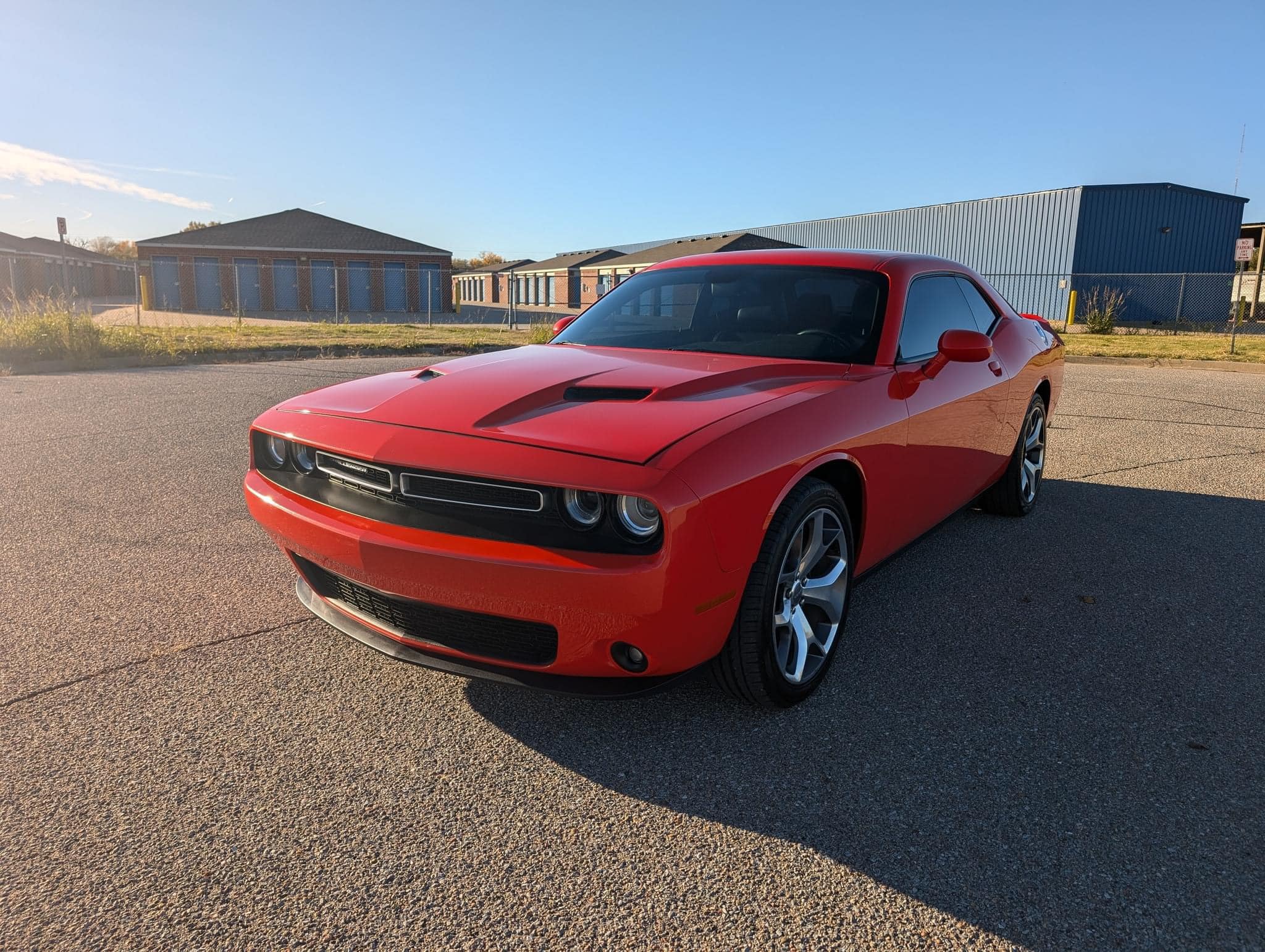 Orange Dodge Challenger after detailing