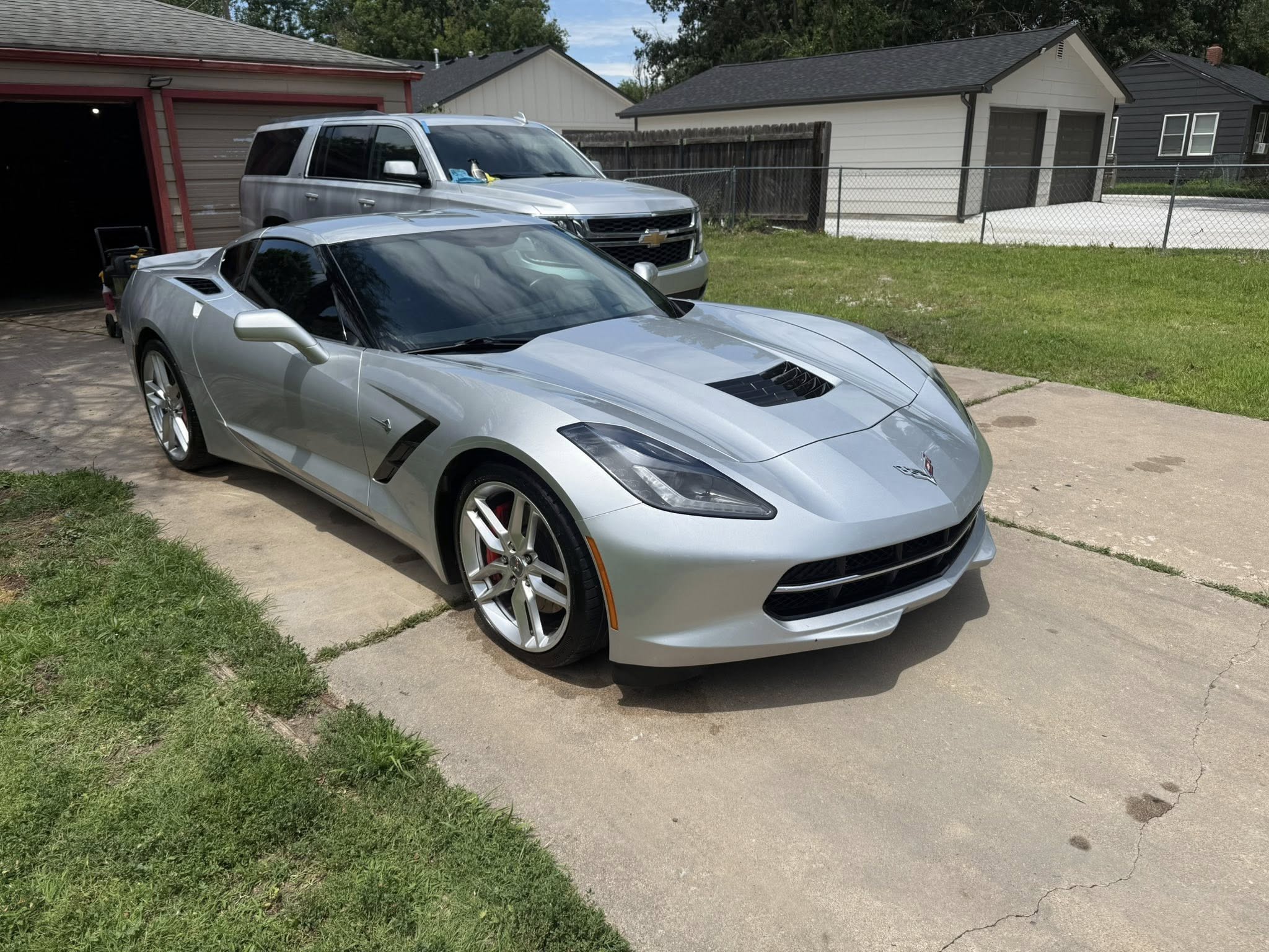 Silver Corvette after exterior detailing
